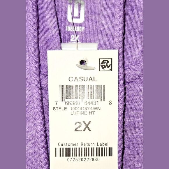 IDEOLOGY Women's Plus Size Purple Hooded Light Jacket. - Picture 11 of 12